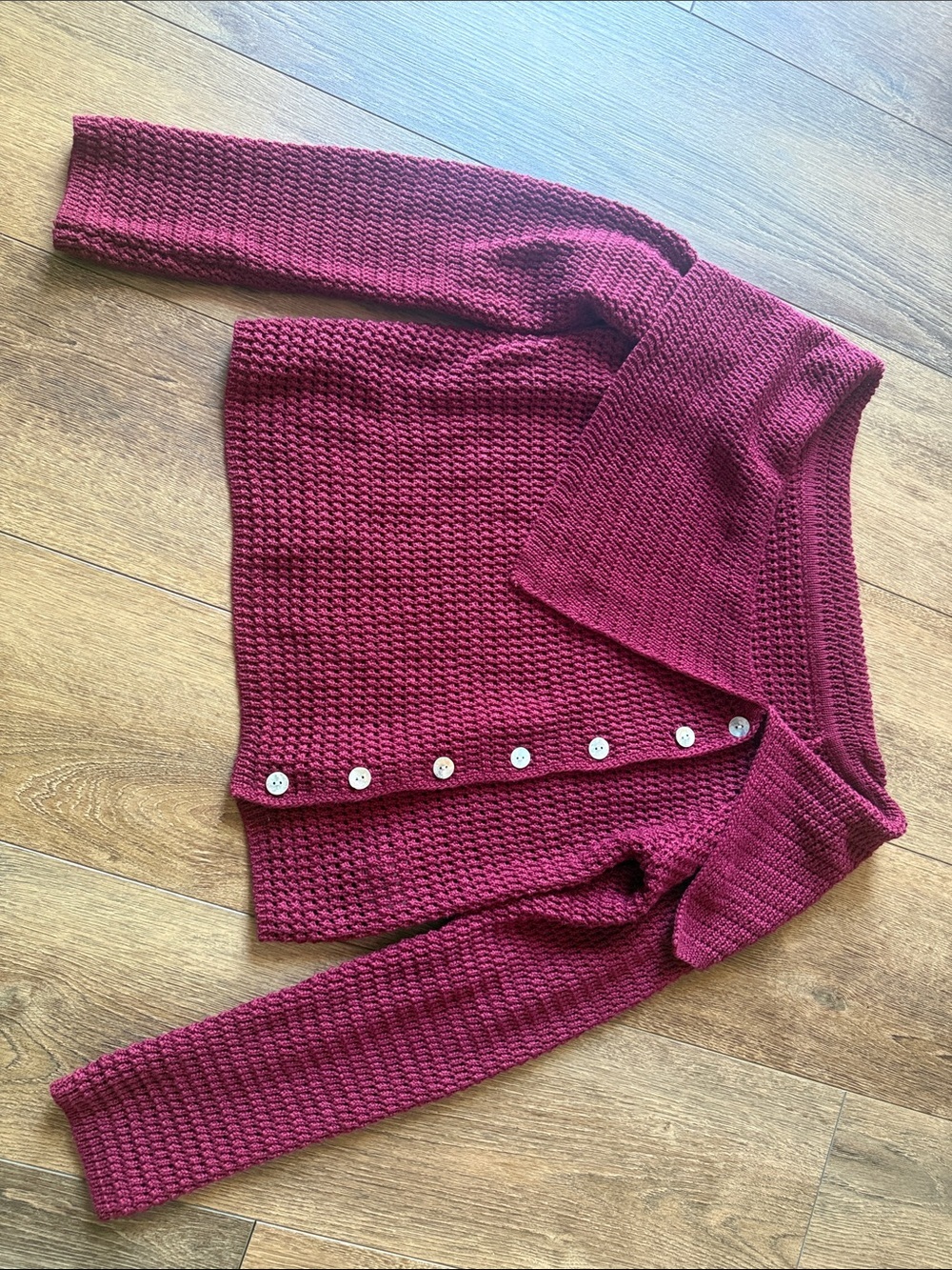 CRIMMENSE Womens Burgundy Button-Front Knit Sweater. Size xl